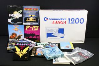 Retro Gaming - Boxed Commodore Amiga 1200 (with instructions) with trapdoor accelerator card with