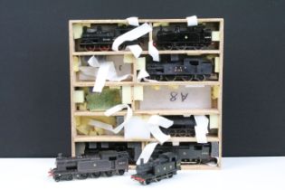 Eight OO gauge locomotives to include 7 x kit built examples and a Triang 7452 LMS 0-6-0 loco in