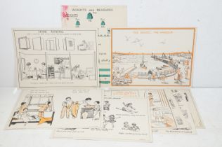 W D M Townsend (Illustrator, circa 1930's) Collection of Original Children's Print Illustrations