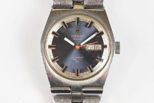 A vintage gents Tissot PR 516 GL Swiss made wristwatch, automatic movement, blue dial with white