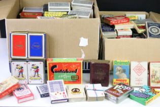 Large collection of assorted 20th Century playing cards and card games to include lexicon, Happy