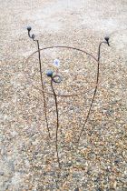 Wrought Iron Circular Garden Plant Support, 40cm diameter x 104cm high