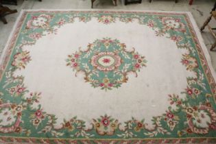 Large Cream Ground Floral decorated Rug, 364cm x 276cm