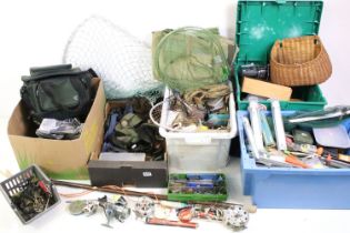A very large collection of mixed fishing tackle to include reels, spools, lures, lines, tackle
