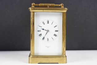 Brass Repeater Carriage Clock by Hall & Co, Paris