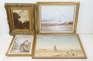 Penelope Douglas, Berney Arms Mill, Reedham, oil on board, signed lower right, titled verso with