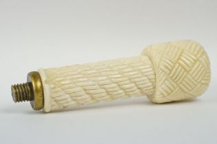 Bone walking stick handle in a spiral twist style