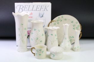 Collection of late 20th Century and 21st Century Belleek to include two twin handled plates, five