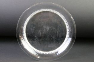 Lalique Art Deco circular plate with repeating decoration to border, etched 'Lalique' mark to