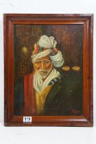 In the manner of Leopold Carl Muller, portrait of an Oriental man, oil on canvas, signed