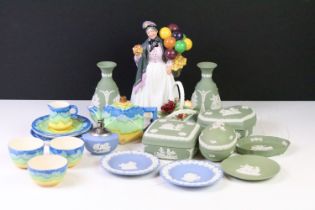 A small collection of mixed ceramics to include a quantity of Wedgwood jasper ware, a Royal