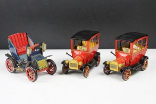 Three Tin Plate Friction Driven Classic Cars