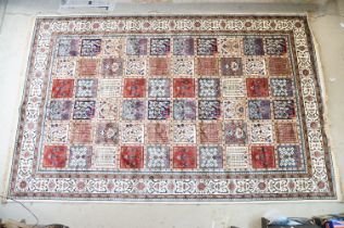 Ivory ground Kashmir Carpet, Persian panel design, 300cm x 200cm