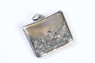 A fully hallmarked sterling silver stamp case, assay marked with the anchor for Birmingham, maker
