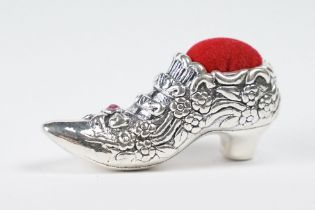 Silver Shoe Pincushion