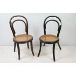 Two bentwood child's chairs with bergere seats, 65cm high x 33cm wide