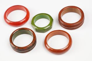 Five Art Deco Bakelite Napkin Rings