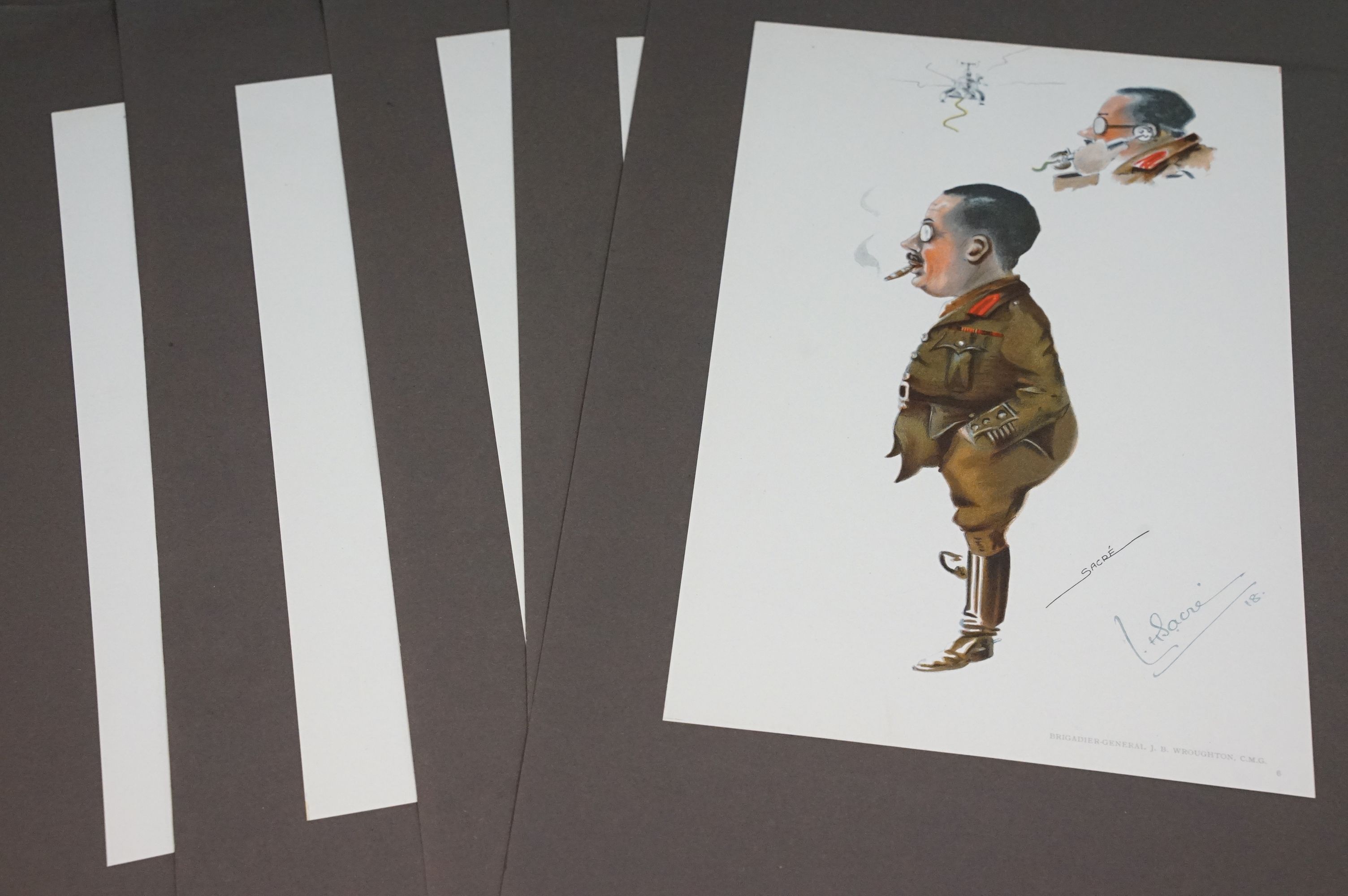 Lester Howard Sacré (1892 - 1974), Sidelights by Sacré, set of caricatures of British military - Image 6 of 7