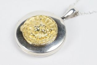 Silver Gilt Photo Locket with embossed dog figure