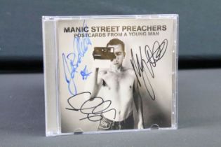 Memorabilia & Autographs - Manic Street Preachers Postcards From A Young Man CD signed to front