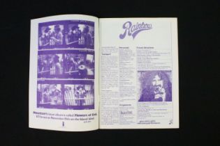Memorabilia - Rainbow Theatre programme November 1971 featuring Mountain, Wishbone Ash, Gordon