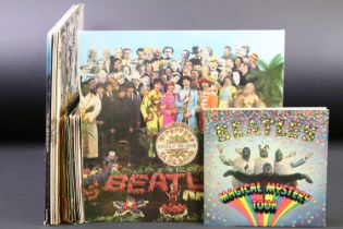 Vinyl - 5 Beatles & related LPs, 13 7" singles and 5 EPs to include Sgt Pepper (with cutout),