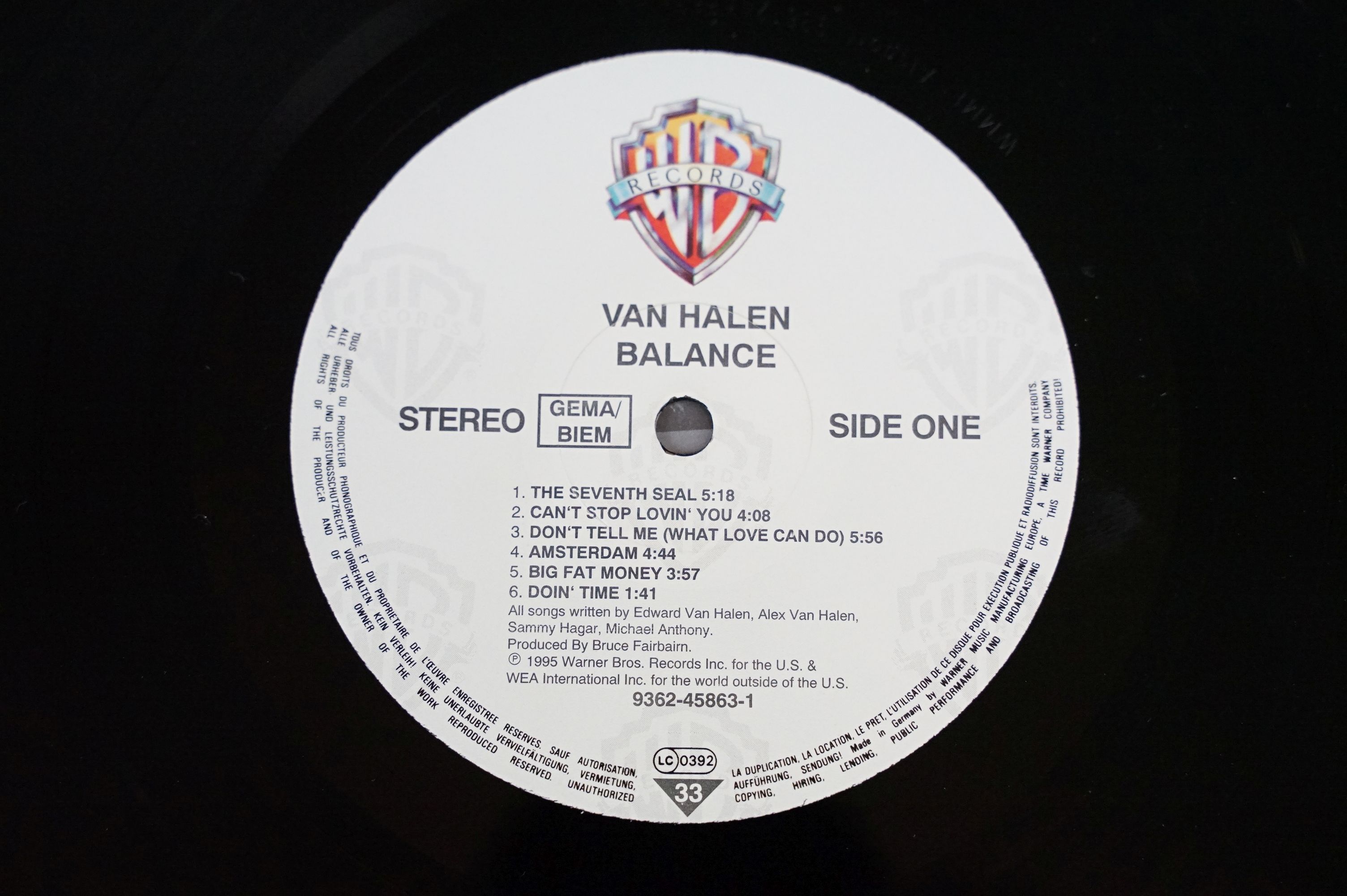 Vinyl - Van Halen – Balance. Original UK / EU 1995 1st pressing on Warner Bros. Records 9362-45863-1 - Image 3 of 6