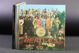 Vinyl - 7 Beatles & Related LPs and 1 box set to include Sgt Pepper (uk stereo with red flame