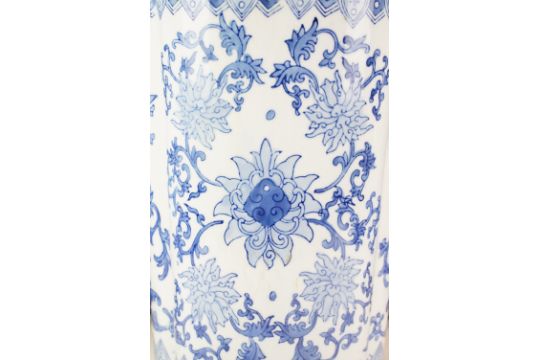 Chinese blue & white vase with floral & foliate decoration (approx 49cm high), together with a - Image 6 of 28