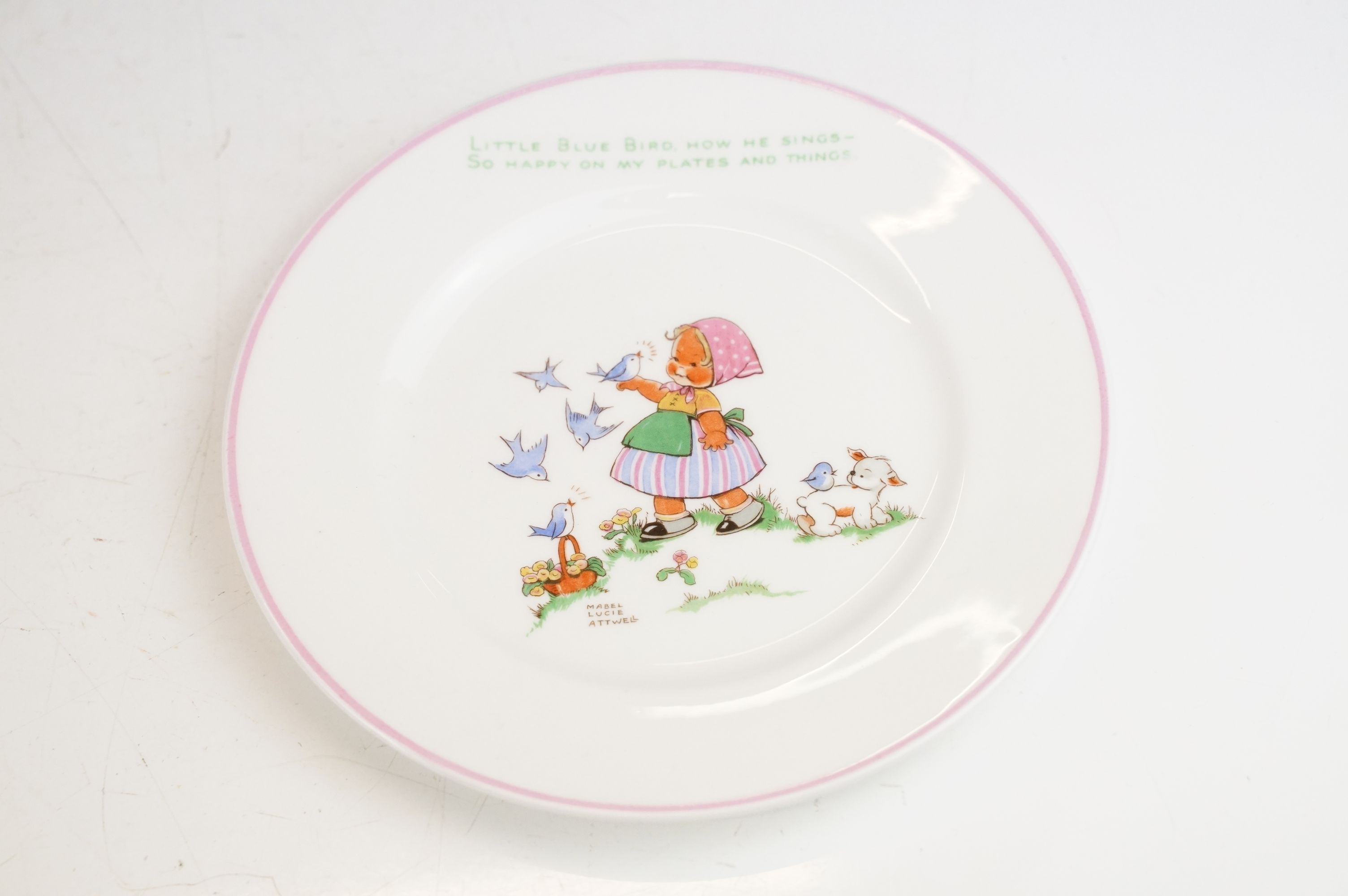 Collection of Shelley Mabel Lucie Attwell ceramics, 10 pieces, to include two Baby's plates, tea - Image 14 of 26