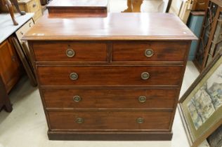 Early 20th century mahogany chest of two short and three long drawers, 99cm high x 112cm wide x 53.