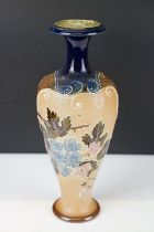 Early 20th century Royal Doulton Slaters Patent stoneware vase of baluster form, with floral &