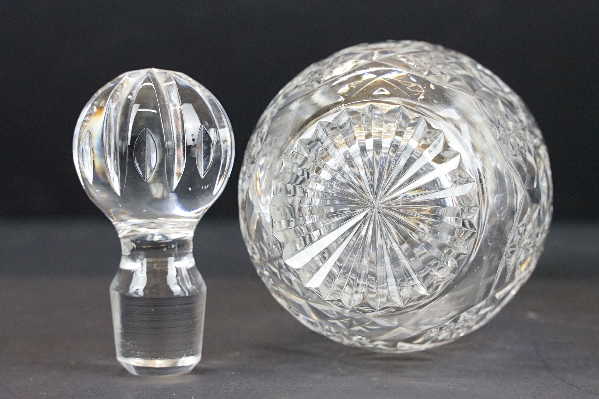 Two pairs of late 20th century cut glass decanters with silver hallmarked collars, circa 1990's ( - Image 14 of 15