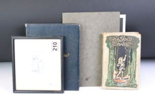 Late 19th century autograph album containing sketches / illustrations, oil painting & signatures,