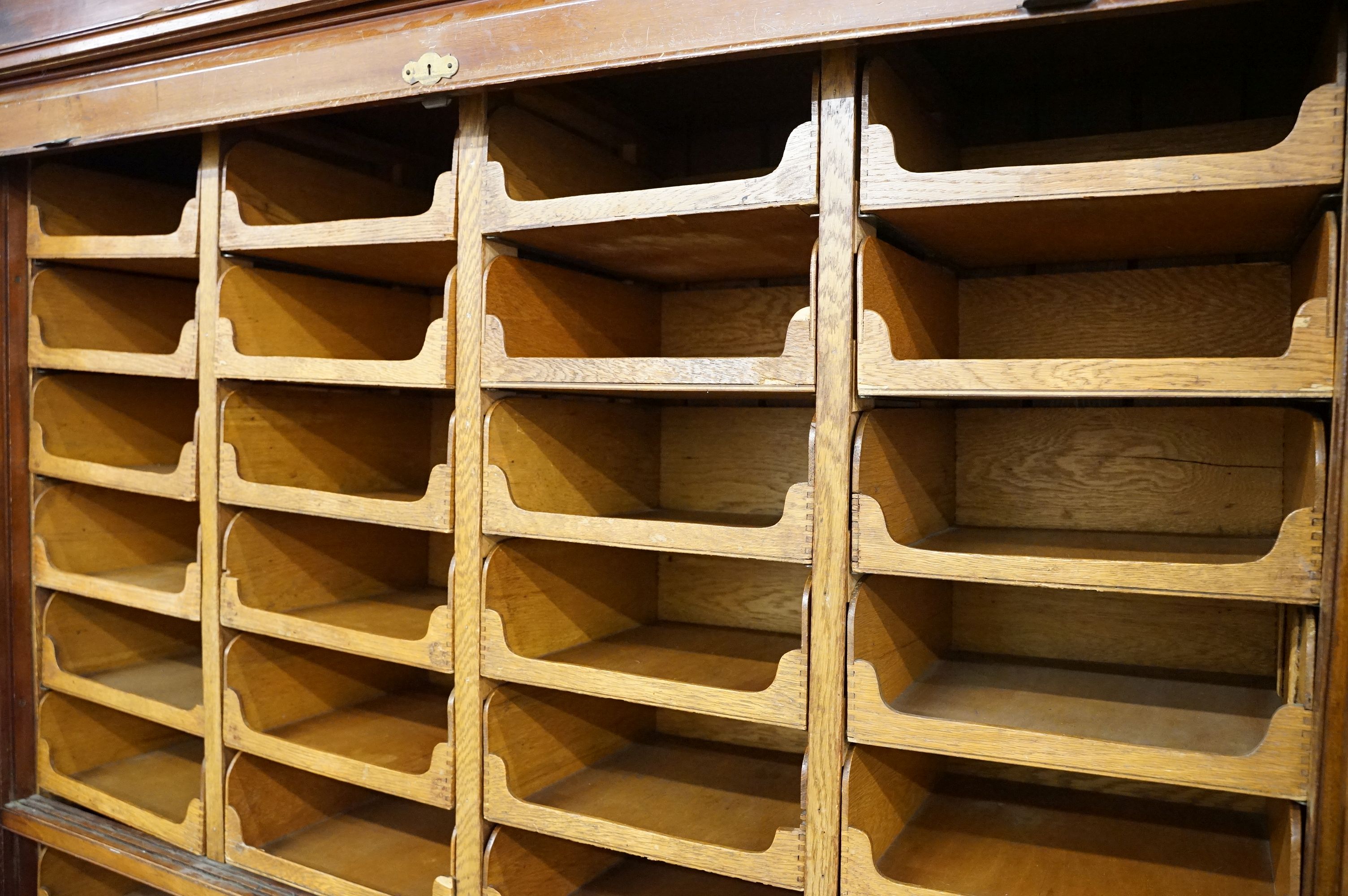 Early 20th century mahogany haberdashery cabinet, with an internal arrangement of forty seven oak - Image 7 of 13