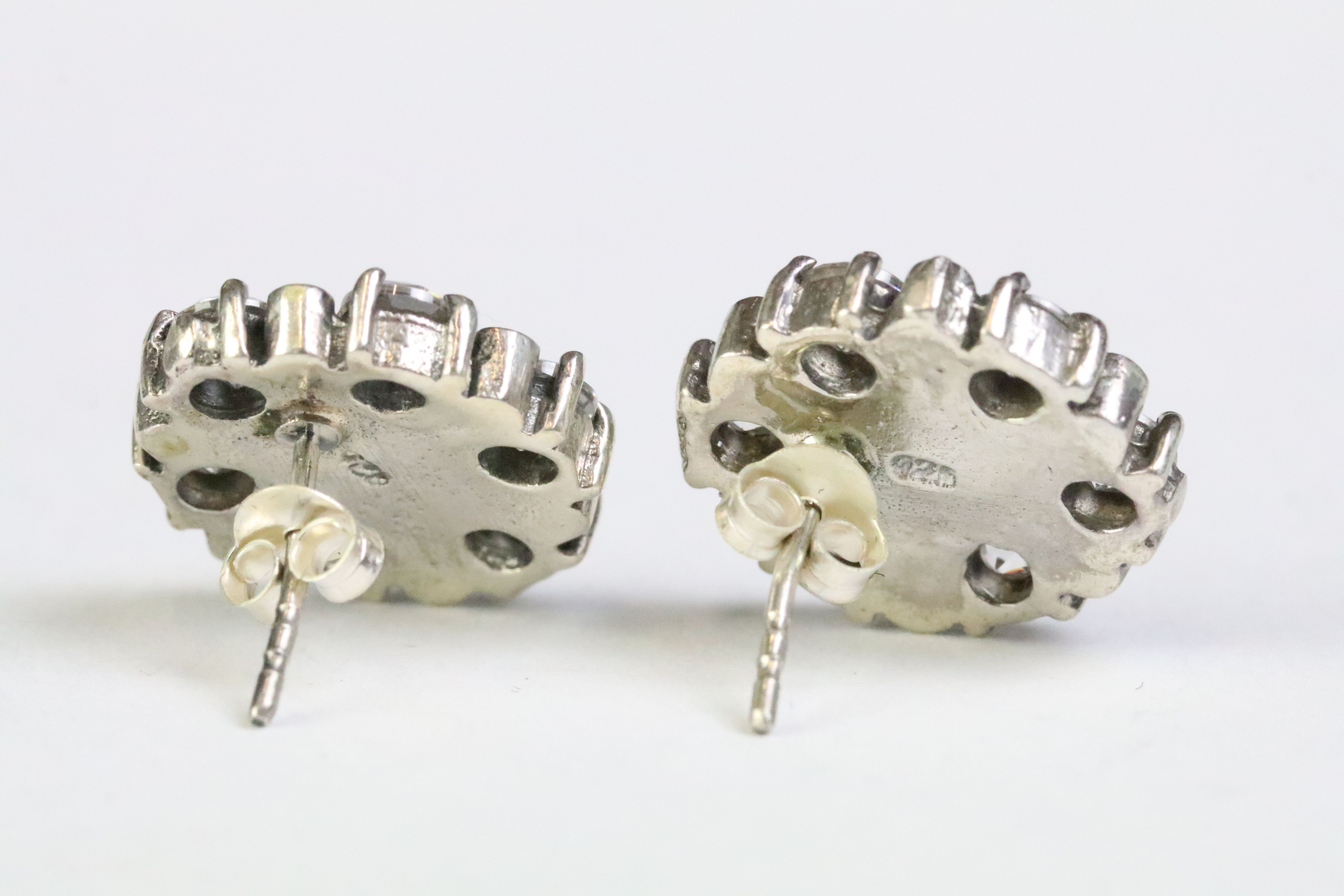 Pair of silver and CZ stud earrings - Image 3 of 3