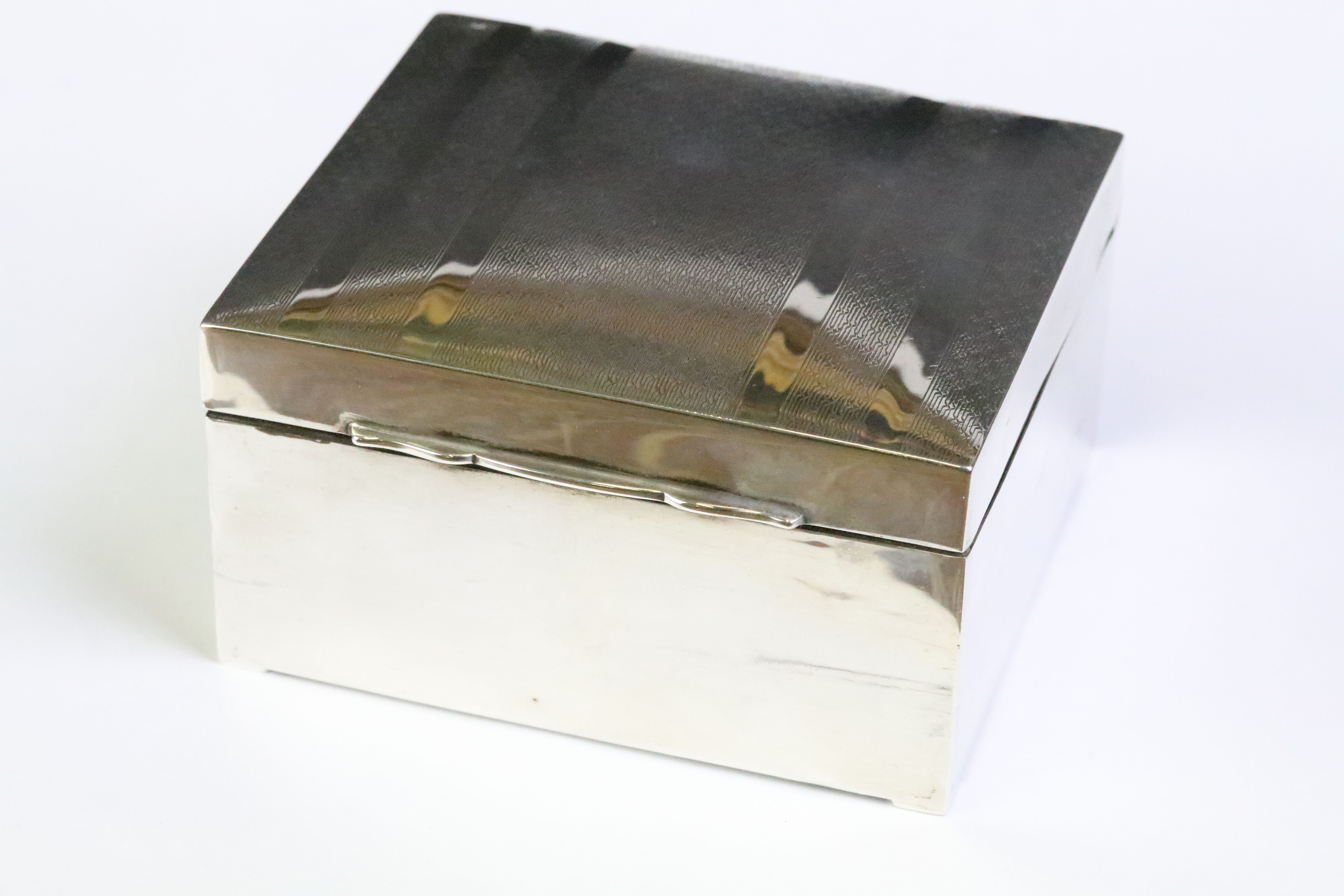 A fully hallmarked sterling silver cigarette box