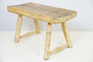 Vintage rustic pine stool