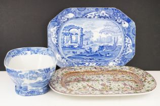 Copeland Spode Italian pattern blue & white tureen and stand / serving dish, plus a Portuguese