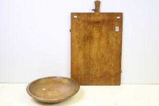 Late 19th Century / early 20th Century wooden chopping / serving board together with an antique