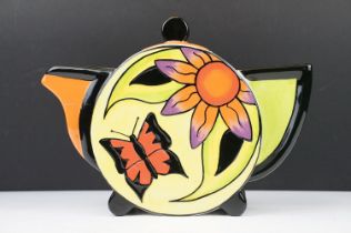 Lorna Bailey for Old Ellgreave Pottery - A limited edition teapot of flattened form, with