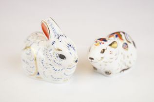 Royal Crown Derby Exclusive Collectors Guild Bank Vole & Bunny, both with gold stoppers, tallest