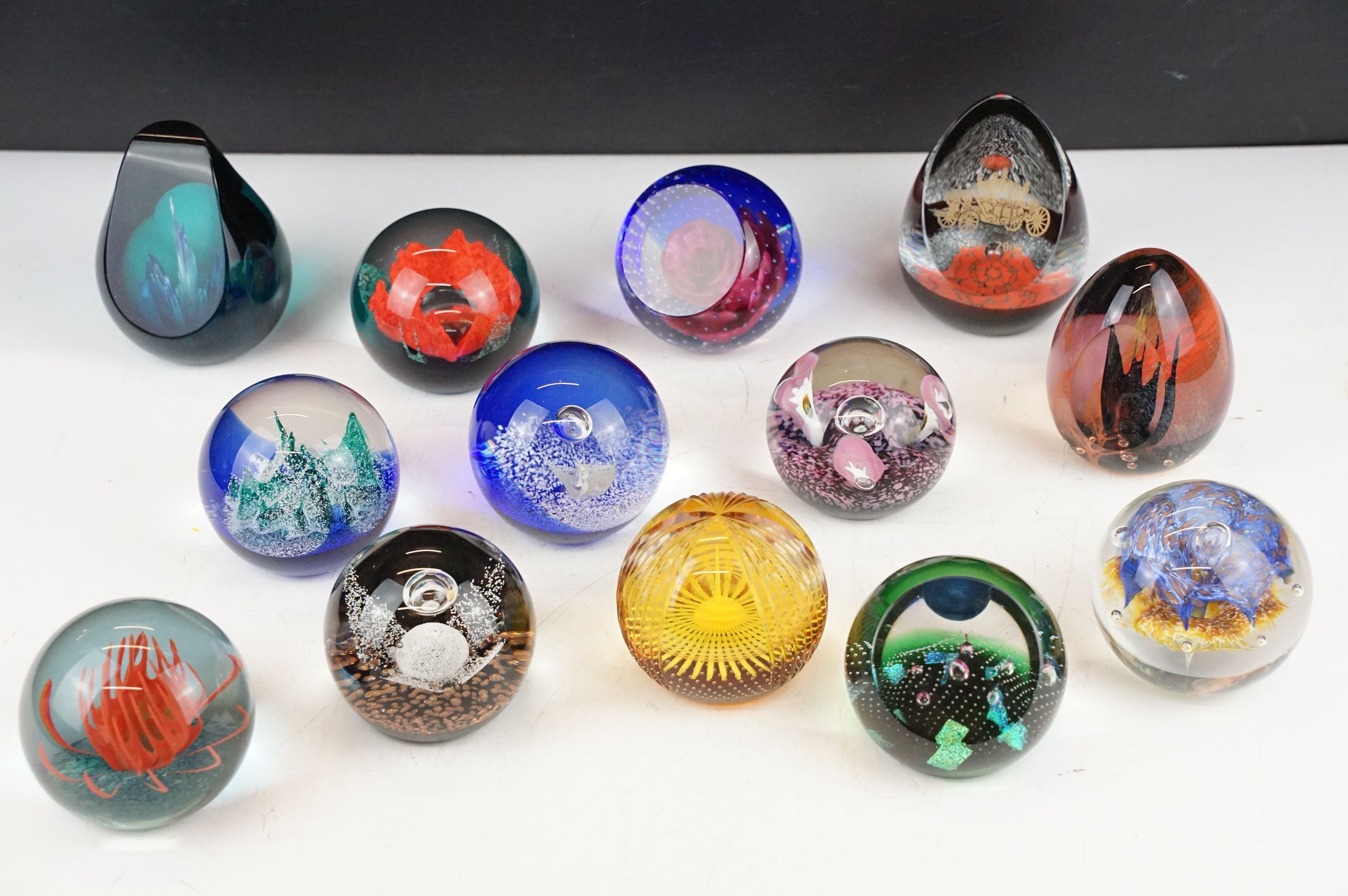 Collection of 13 Caithness ltd edn glass paperweights to include Nineteen Eighty Four,,