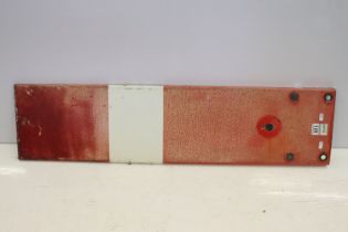 British Railways enamel home signal arm, approx 106cms x 26cms