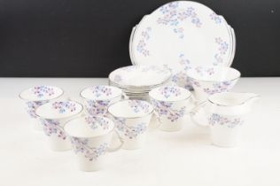 Royal Albert 'Blackthorn' tea set to include 6 cups & saucers, 6 tea plates, milk jug, sugar