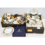 Collection of mixed ceramics to include Wedgwood Jasperware, Royal Doulton Bunnykins, Portmeirion,