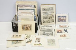 Large collection of prints and photographs in mounts, to include: The Illustrated London News,