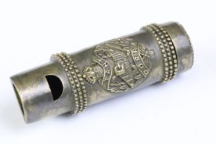 Brass cased vesta in the form of a whistle