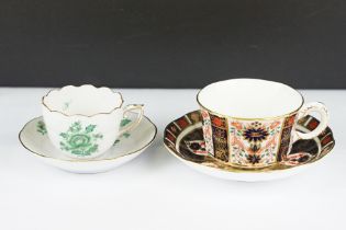 Royal Crown Derby Old Imari teacup & saucer (pattern 1128), and a Herend hand painted teacup &