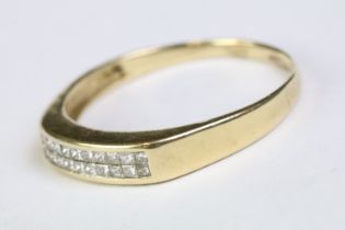 14ct yellow gold diamond half eternity ring